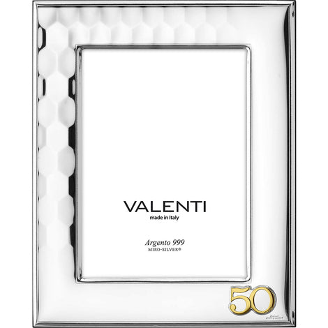 Cornice 50° Esagoni Argento 18x24 Valenti