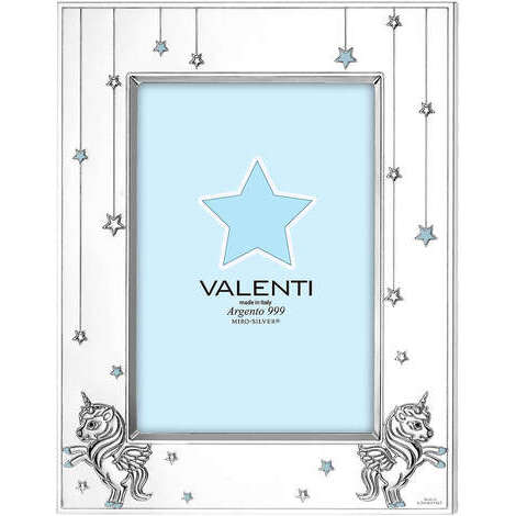 Cornice Unicorno Celeste 13x18 Valenti