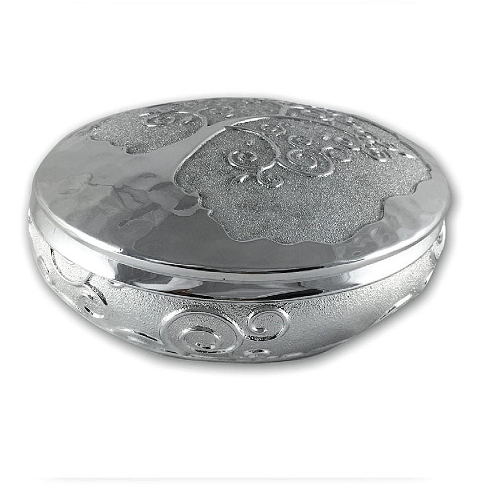 Scatola Tonda Resina Argento Albero della Vita Leonardo LE222002